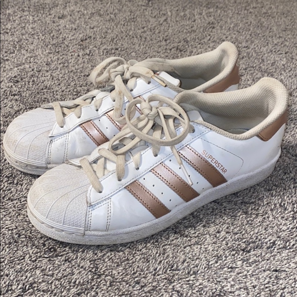 Rose Gold Adidas Superstars